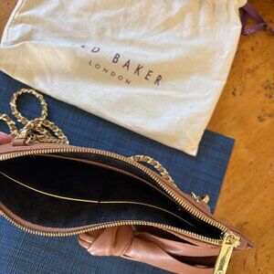 Ted Baker Darnna Knot Bow Soft Leather Crossbody Clutch